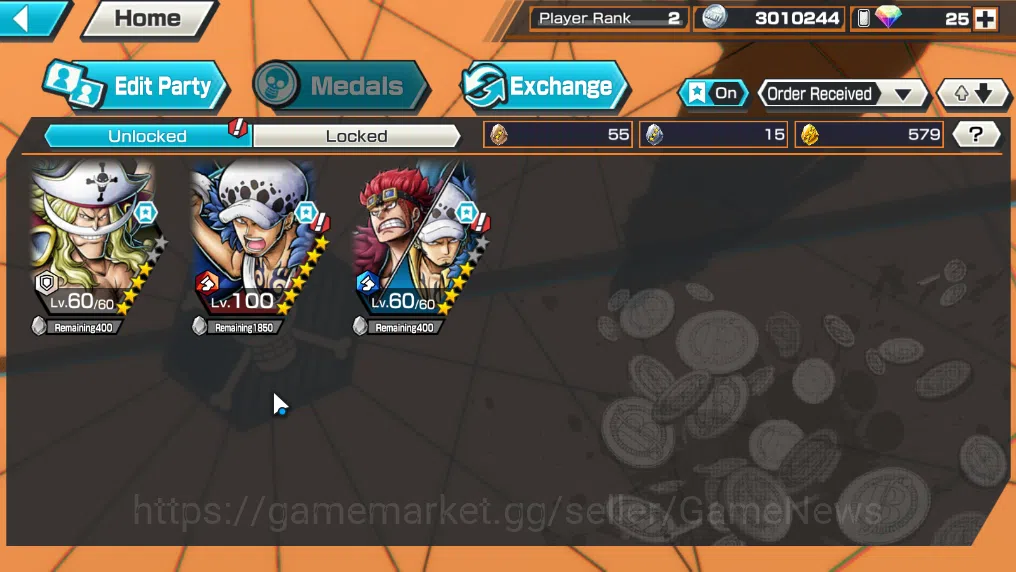 One Piece Bounty Rush Accounts Global|3EX 1Max|TGP Edward Mewgate,WI Trafalgar La image 8