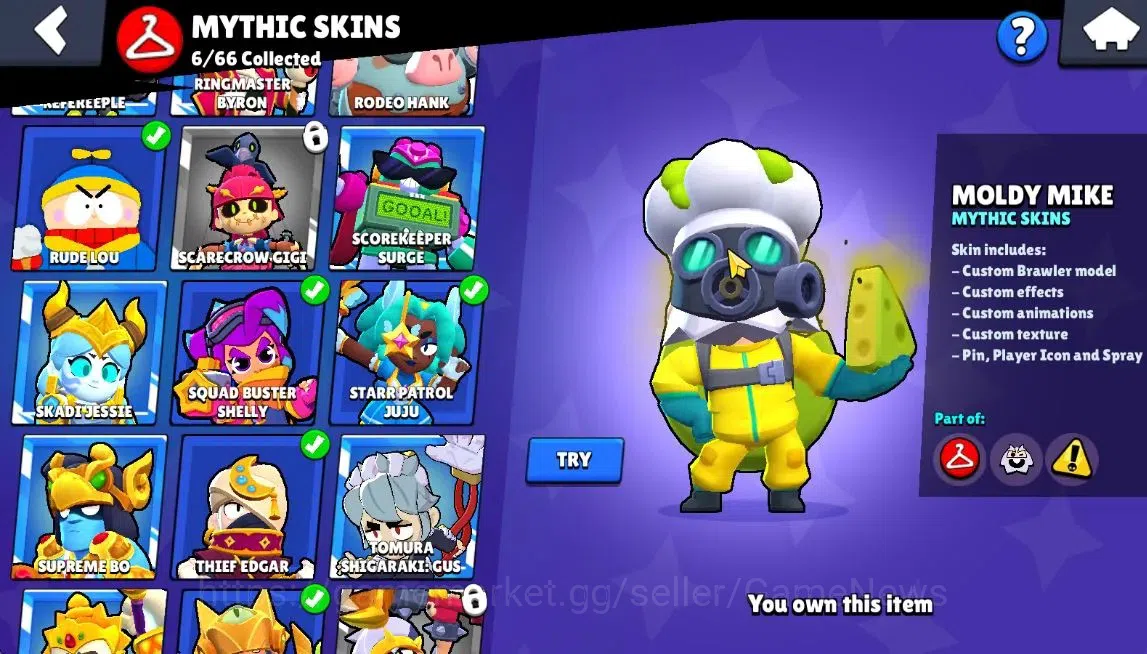 Brawl Stars Accounts 11765 Trophy|71 Brawlers 10Max Lvl|Ultra Legendary image 18