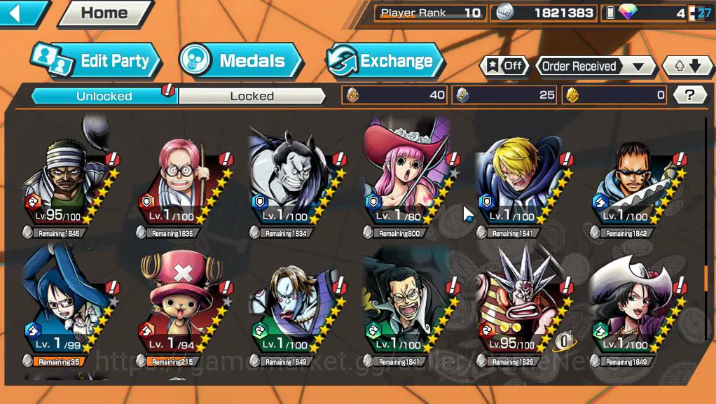One Piece Bounty Rush Accounts Starter Global|6 EX|4Emperor Marshal D.Teach,PB Kuzan,Onigashima Zoro,5Elder Saturn,Gol 10