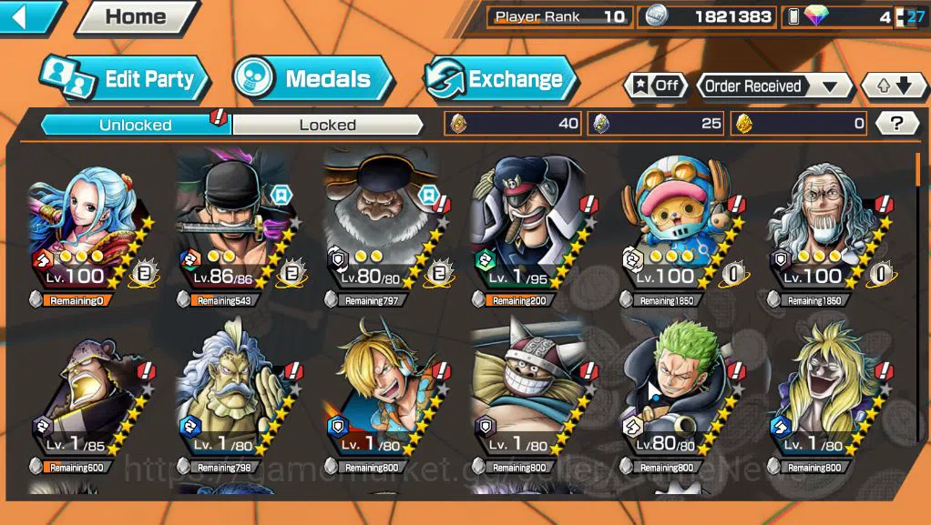 One Piece Bounty Rush Accounts Starter Global|6 EX|4Emperor Marshal D.Teach,PB Kuzan,Onigashima Zoro,5Elder Saturn,Gol 4