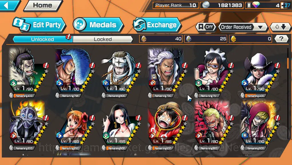 One Piece Bounty Rush Accounts Starter Global|6 EX|4Emperor Marshal D.Teach,PB Kuzan,Onigashima Zoro,5Elder Saturn,Gol 5