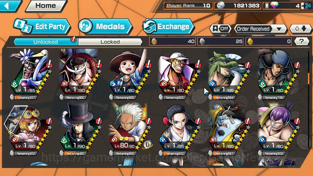 One Piece Bounty Rush Accounts Starter Global|6 EX|4Emperor Marshal D.Teach,PB Kuzan,Onigashima Zoro,5Elder Saturn,Gol 6