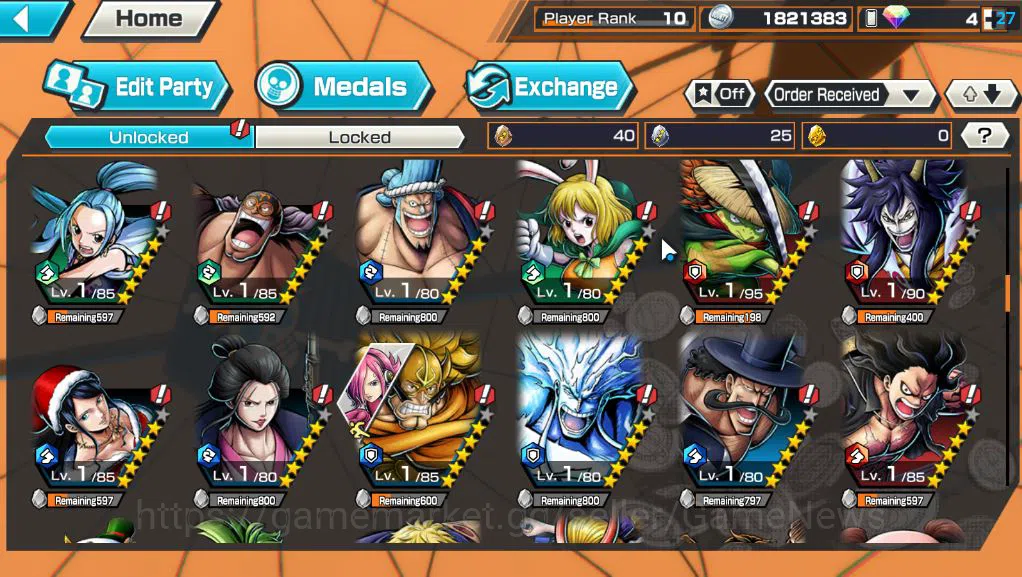 One Piece Bounty Rush Accounts Starter Global|6 EX|4Emperor Marshal D.Teach,PB Kuzan,Onigashima Zoro,5Elder Saturn,Gol 7