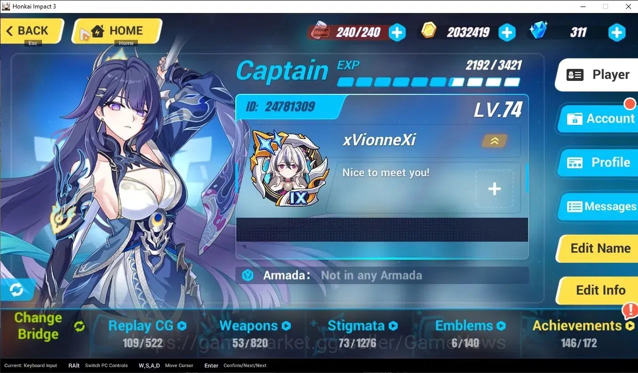 Honkai Impact 3rd Accounts SEA Lv74|2 Fullset(Elysia HeHo,Raiden Xentinel),Ki image 15