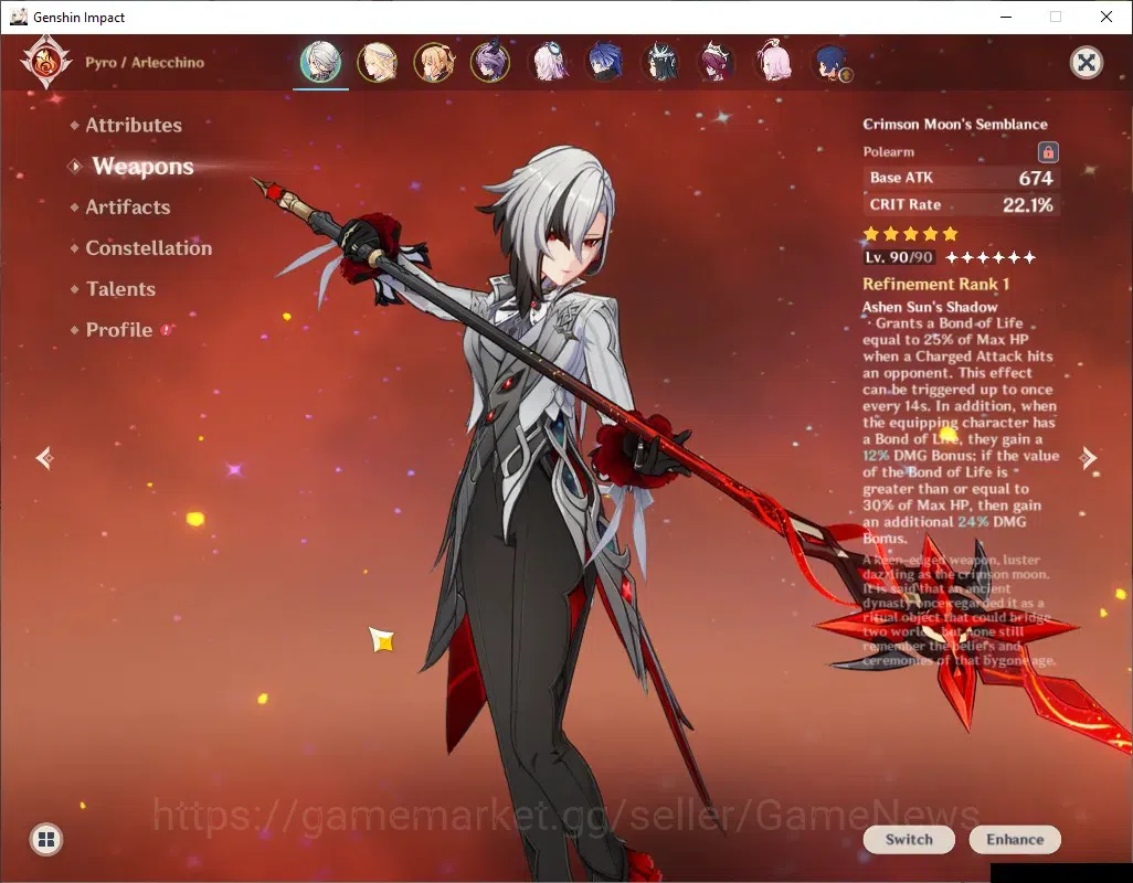 Genshin Impact Accounts ASIA|AR 55|5 Limited + 4 (*5Weapon)|[Flins,Arlecch image 10