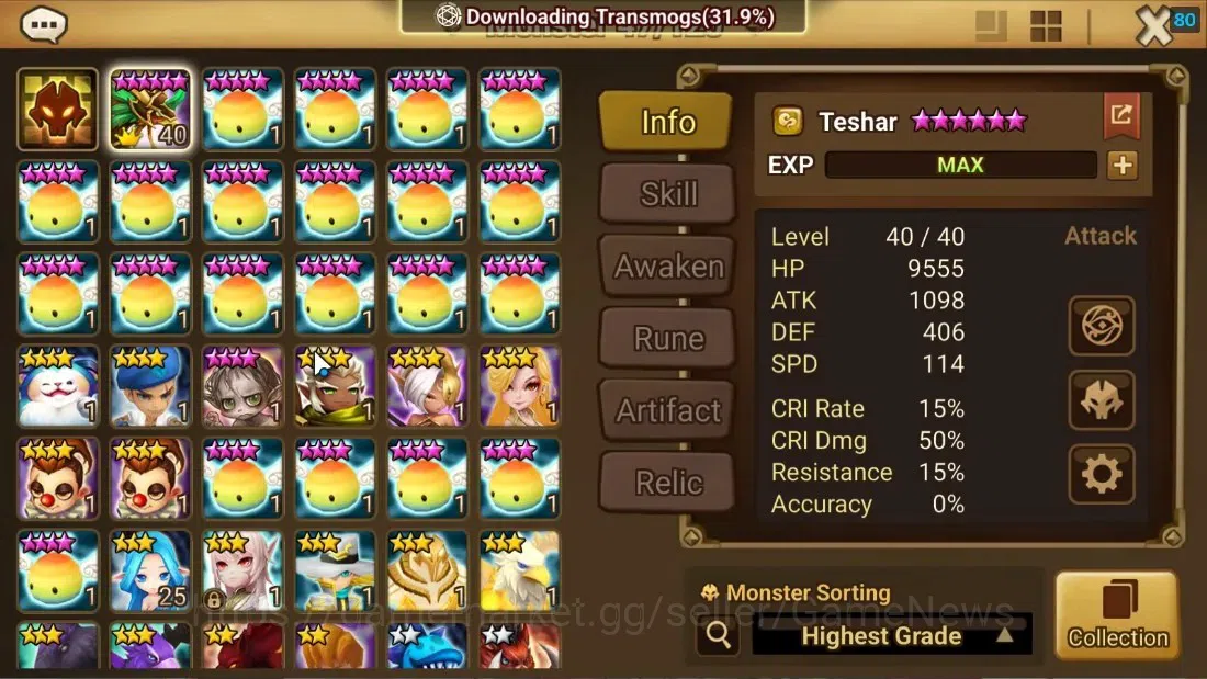 Summoners War: Sky Arena Accounts Starter ASIA|Lv 26|Ready Gacha|99 12 YSC + 160 11 YSC + 3 LAAS + 5 LS + 4 LDS + 118 MS |1 8