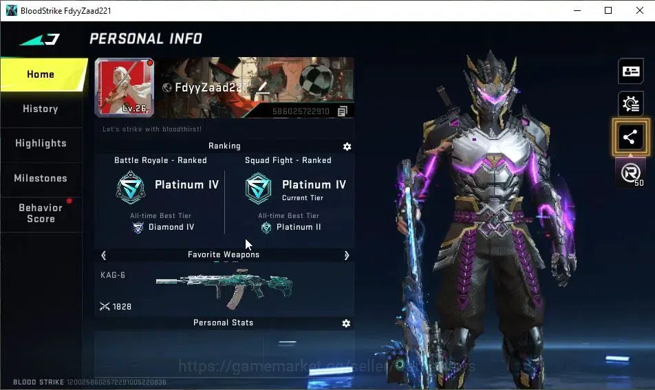 Blood Strike Accounts ASIA|3 ULTRA [ZERO-Nullblade,JET-Blackout Bomber,M image 2