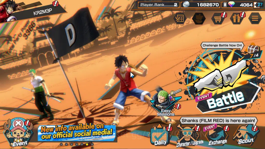 Global|Android Only|Ready Gacha|RainbowDiamond 4064|*4Fragments 673|Rank2|LogBandai|(OPBR2163) One Piece Bounty Rush Starter Global|Android Only|Ready Gacha|RainbowDiamond 406 image 1