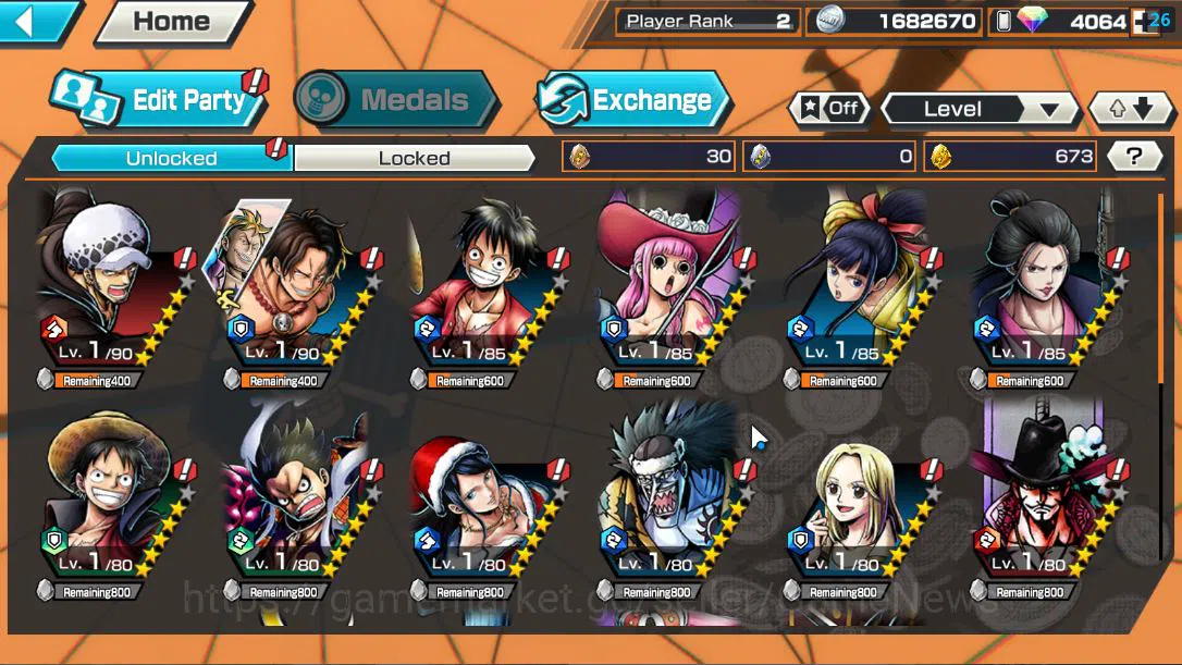 One Piece Bounty Rush Accounts Global|Android Only|Ready Gacha|RainbowDiamond 406 image 3