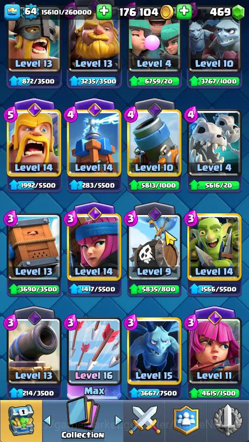Clash Royale Accounts Midgame Lv 64|Trophy 10923|KTL 15|Limited Skin|Card 121| 3 Hero 16 EVO 8 Champ 21 Legendary 33 Epic 30 12