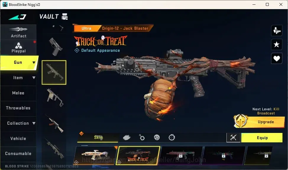 Blood Strike Accounts Collab Skin ASIA | Ultra Melee:Talon Knife Sanctum | Collab KRAKEN Enzo Striker | 4 Ultra Guns | 1 3