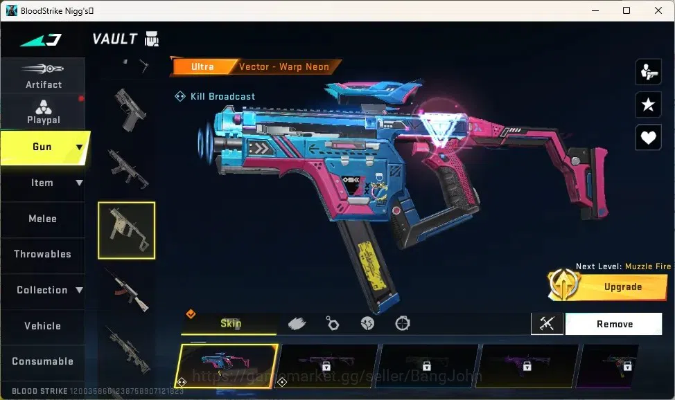 Blood Strike Accounts Collab Skin ASIA | Ultra Melee:Talon Knife Sanctum | Collab KRAKEN Enzo Striker | 4 Ultra Guns | 1 4