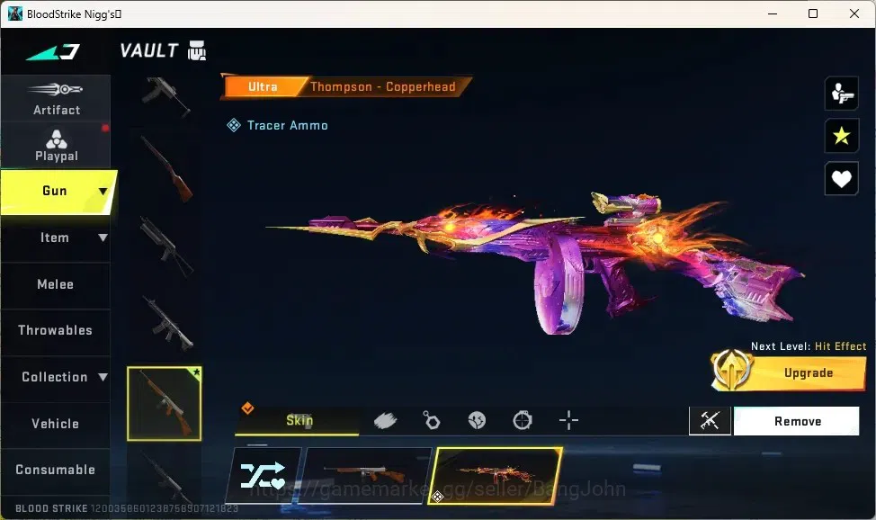 Blood Strike Accounts Collab Skin ASIA | Ultra Melee:Talon Knife Sanctum | Collab KRAKEN Enzo Striker | 4 Ultra Guns | 1 5