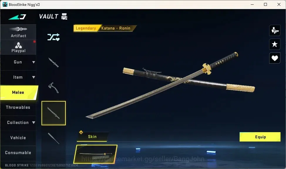 Blood Strike Accounts Collab Skin ASIA | Ultra Melee:Talon Knife Sanctum | Collab KRAKEN Enzo Striker | 4 Ultra Guns | 1 7