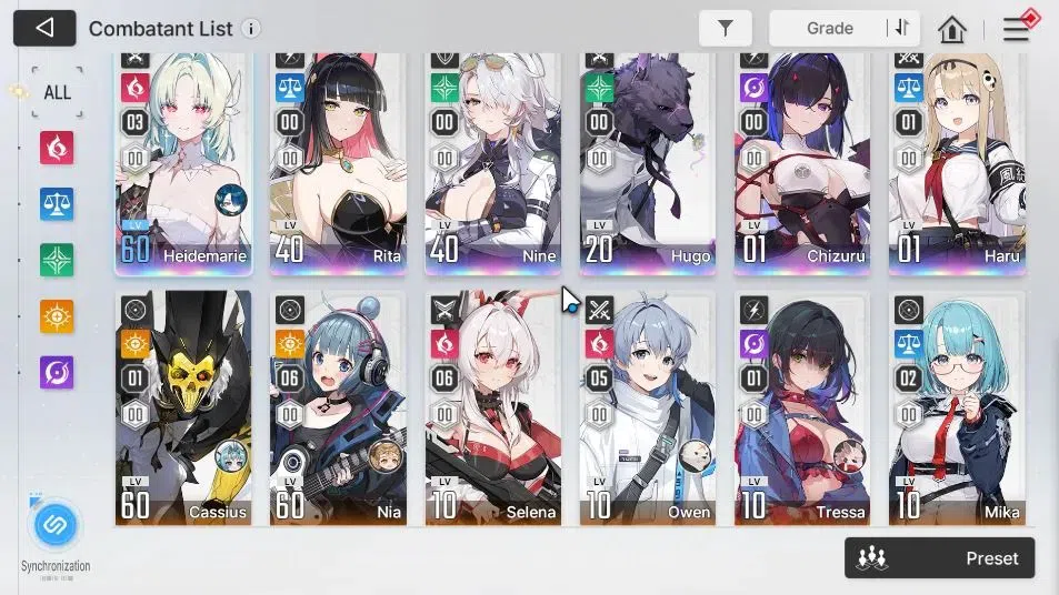 Chaos Zero Nightmare Accounts GLOBAL|Lv 54|6 SSR[HeidemarieM3+Sign,Rita,Nine,Chi image 3