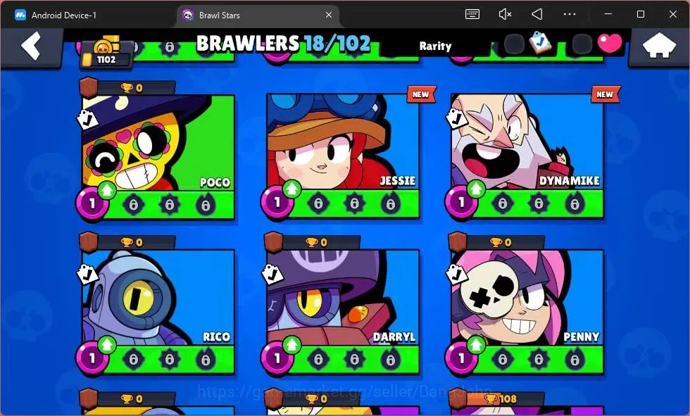Brawl Stars Accounts Android | 1102 Thropy|18 Brawler|1 Max Hypercharge image 9