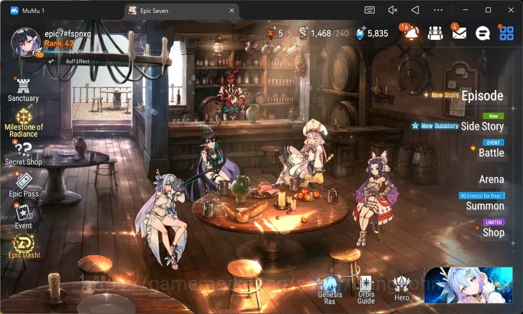Epic Seven Accounts High-End Global Unverif | 4 ML (TR Elvira, E Ilynav, F Lidica, TE Kayron) | PoH ON | SS 5.8K | Stigma 1