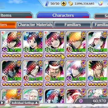 Bleach: Brave Souls Accounts High-End Global|Fresh All Story|TYBW26 Gremmy,Aizen,Gisele,Bambieta,Ichigo,TYBW25