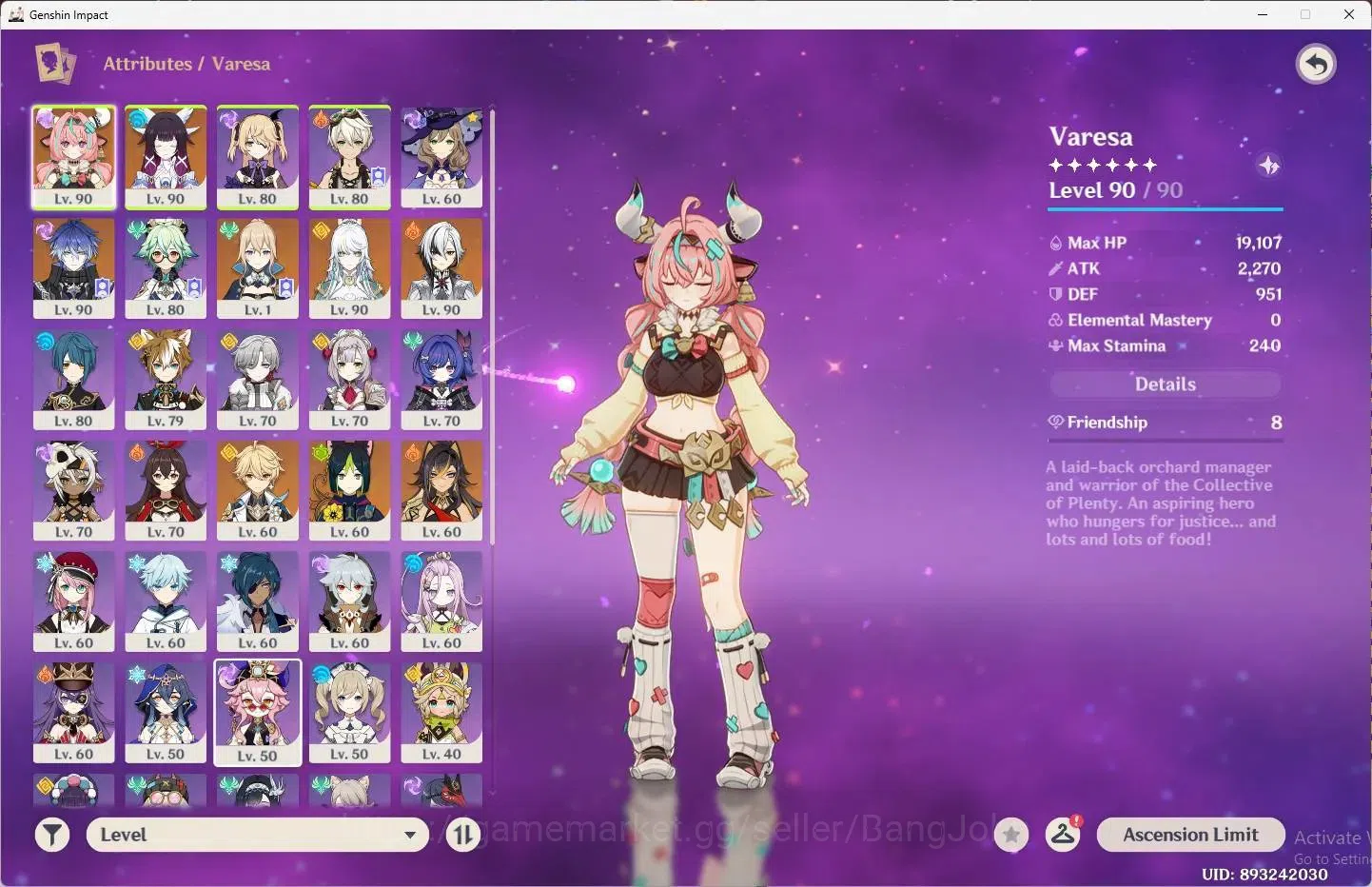 Genshin Impact Accounts ASIA | AR 57 | 5 Limit (Varesa,Columbina,Flins,Zib image 2