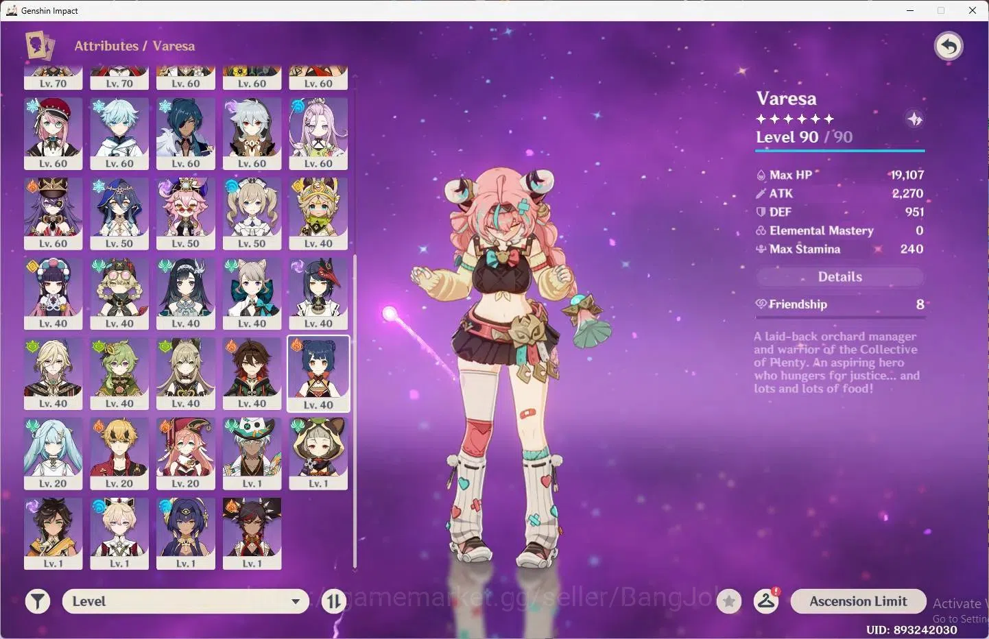 Genshin Impact Accounts ASIA | AR 57 | 5 Limit (Varesa,Columbina,Flins,Zib image 3