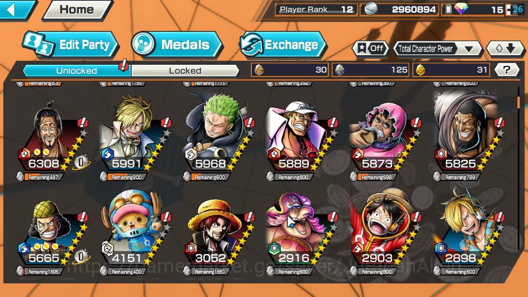 One Piece Bounty Rush Accounts Global |6 EX |1 MAX|HQ Sakazuki,DD Shank,Strongest image 7