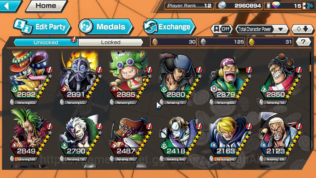 One Piece Bounty Rush Accounts Global |6 EX |1 MAX|HQ Sakazuki,DD Shank,Strongest image 8