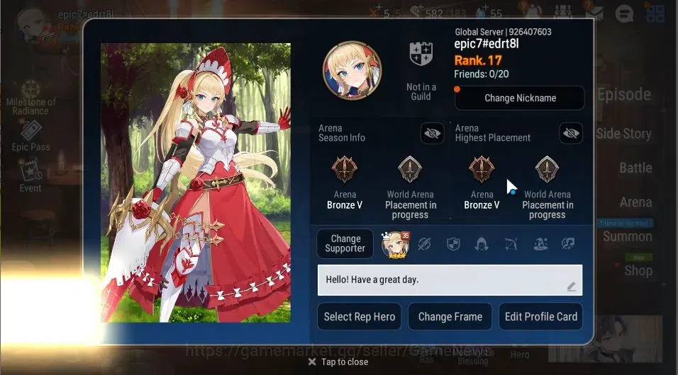 Epic Seven Accounts GLOBAL|UnVerif|3 ML|Rhiana&Luciel,Harsetti,Apocaly image 2