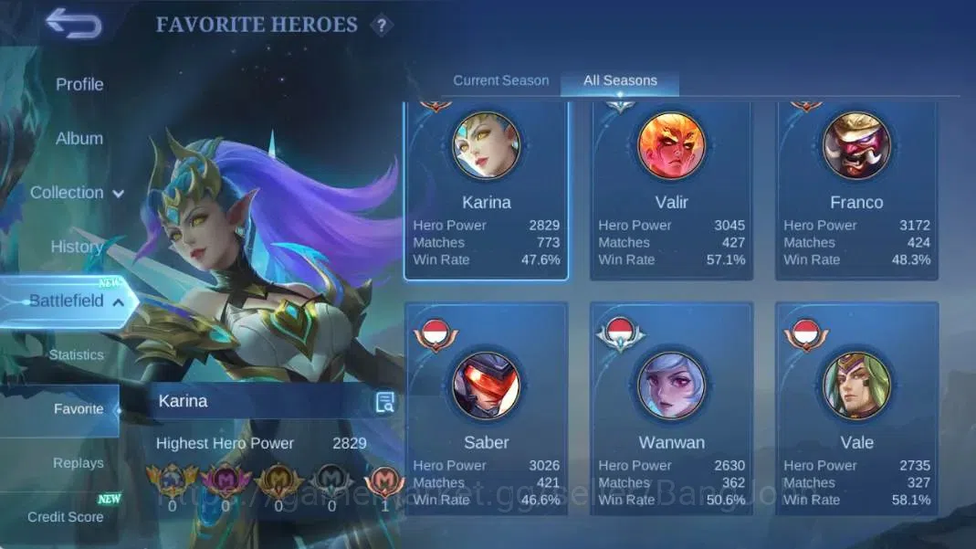Mobile Legends: Bang Bang Accounts Global|Hero 132|Skin 232|Renowned|Legend Franco+Va image 4