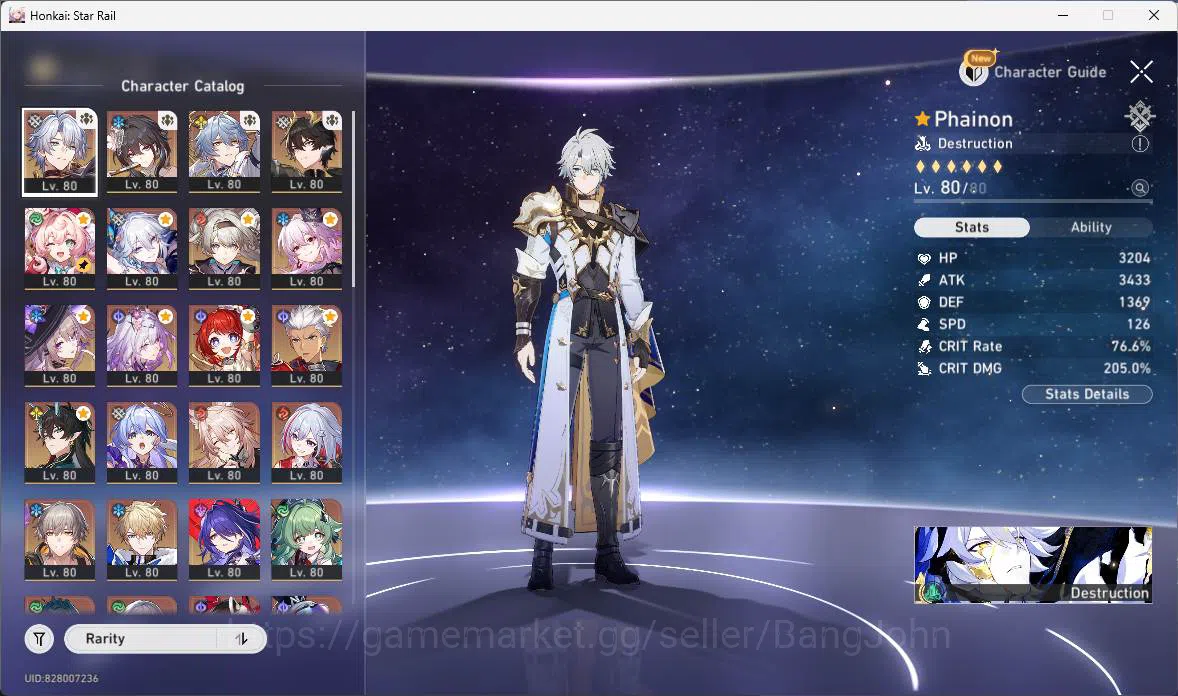 Honkai Star Rail Accounts Others ASIA|TL 70|22 Limit|9 LCsign|PremTeam Turn-break + Hypercarry Acheron|More detail Check 4