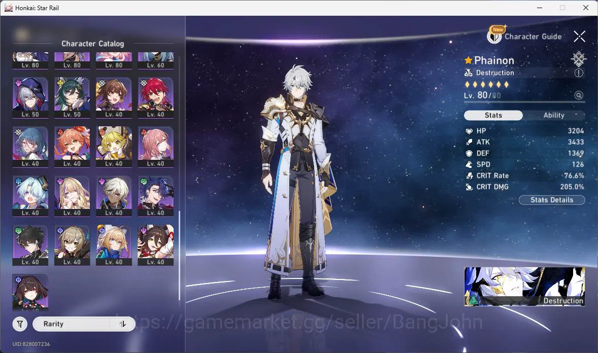 Honkai Star Rail Accounts Others ASIA|TL 70|22 Limit|9 LCsign|PremTeam Turn-break + Hypercarry Acheron|More detail Check 6