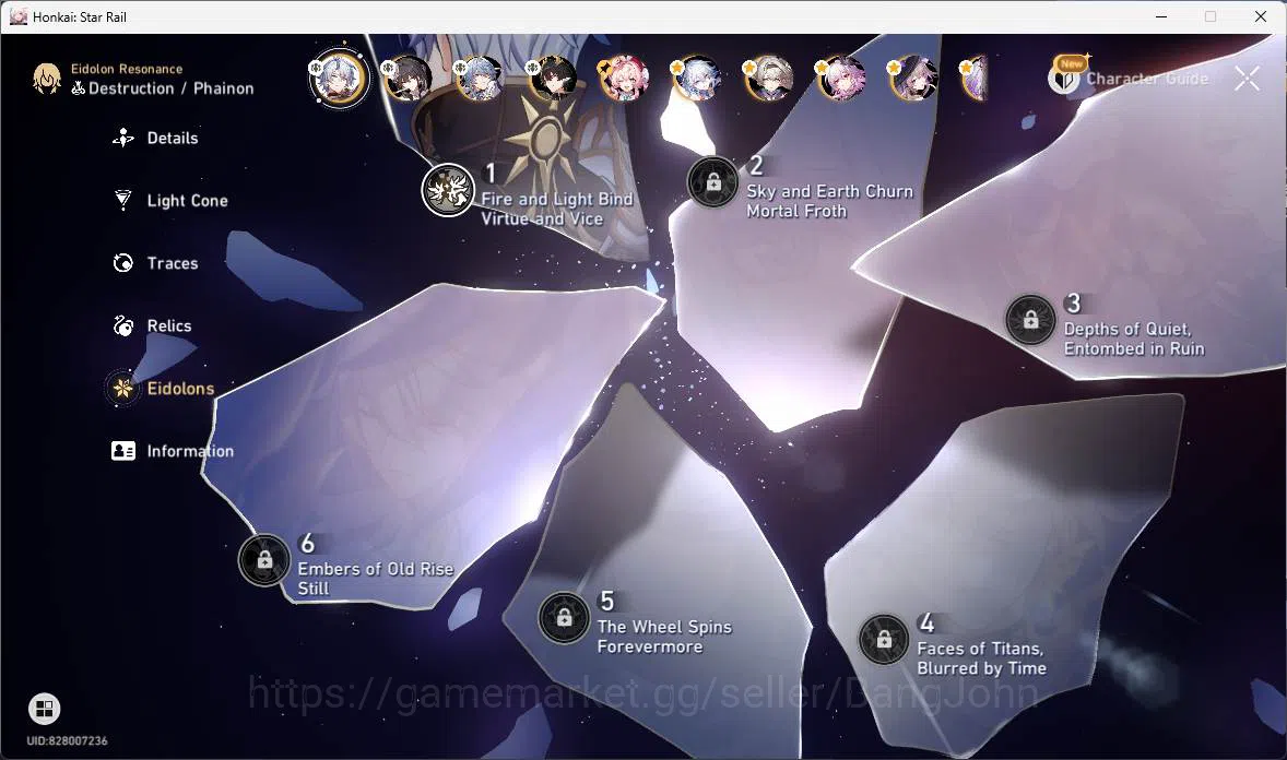 Honkai Star Rail Accounts Others ASIA|TL 70|22 Limit|9 LCsign|PremTeam Turn-break + Hypercarry Acheron|More detail Check 7
