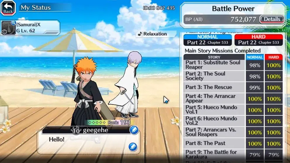 Bleach: Brave Souls Accounts High-End [GLOBAL]52K Orb|Ichigo DreamTeam,New Ichigo,TYBW26 Yukio,Riruka,10th Anniv 4