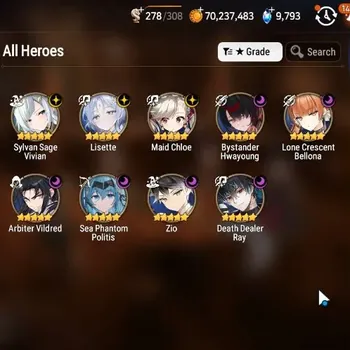 Epic Seven Accounts Starter Global|Unverif|Starter 9ML(Lisette,Zio,LC Bellona,B Hwayoung,Arbi)|PoH+Bless ON|Theater