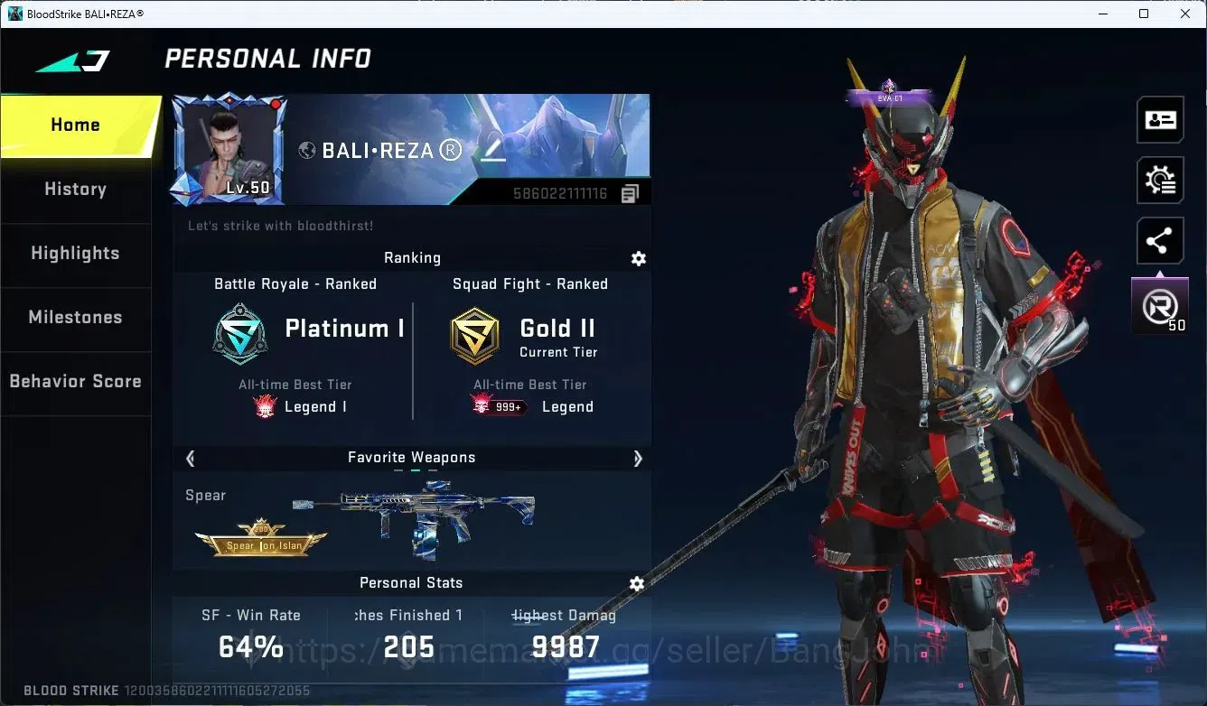 Blood Strike Accounts ASIA | 1 EVA: SCAR-EVA-08 | 2 Limited | 11 Ultra | image 1