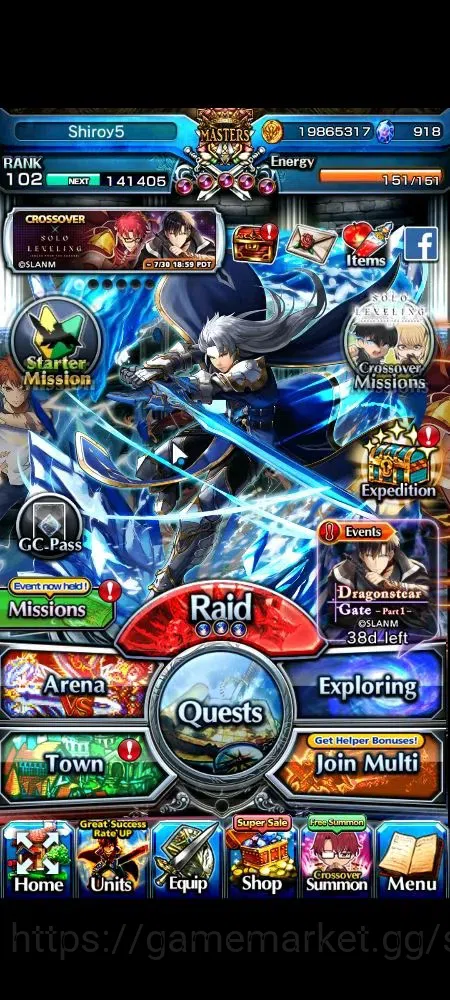 Grand Summoners Accounts Global|Rank 102|918 cc|16 Ascend+3 TW|2x Roy+TW,Em image 1