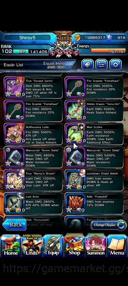Grand Summoners Accounts Global|Rank 102|918 cc|16 Ascend+3 TW|2x Roy+TW,Em image 11