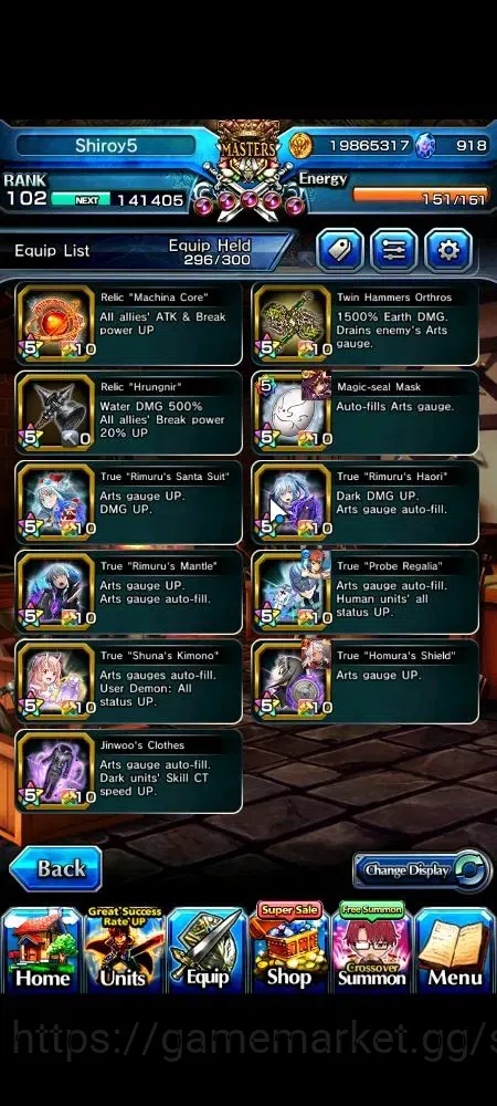 Grand Summoners Accounts Global|Rank 102|918 cc|16 Ascend+3 TW|2x Roy+TW,Em image 13