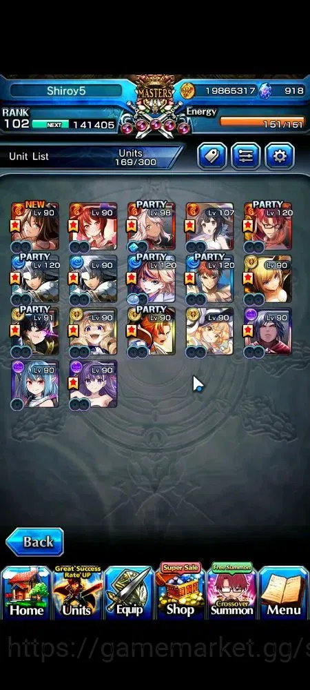 Grand Summoners Accounts Global|Rank 102|918 cc|16 Ascend+3 TW|2x Roy+TW,Em image 4