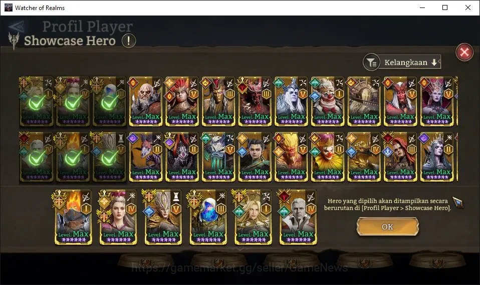 Watcher of Realms Accounts GLOBAL 60x|15M Power|6K Gems+Many Skin|18 Lord[Ing image 10