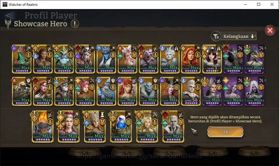 Watcher of Realms Accounts GLOBAL 60x|15M Power|6K Gems+Many Skin|18 Lord[Ing image 15