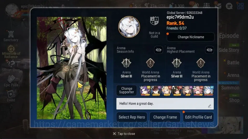 Epic Seven Accounts GLOBAL Unverif|8 ML [Salome,Empyrean Ilnav,Straze, image 2