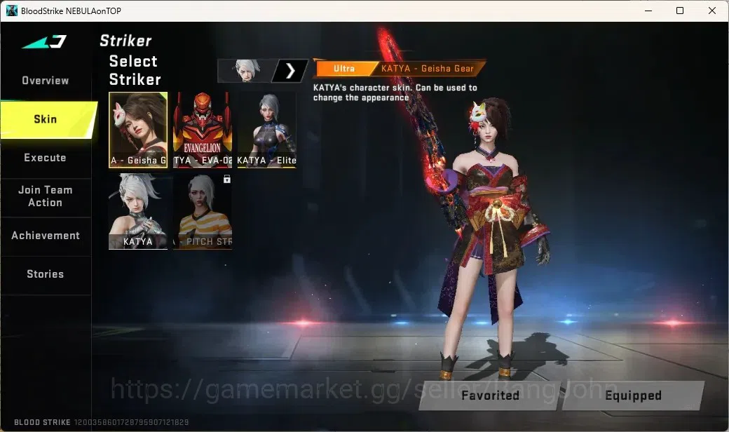 Blood Strike Accounts Collab Skin ASIA | 1 EVO: M1887-Destroyer | 2 Eva Guns | 8 Ultra Guns | 3 Collab Striker |Striker: 1 18