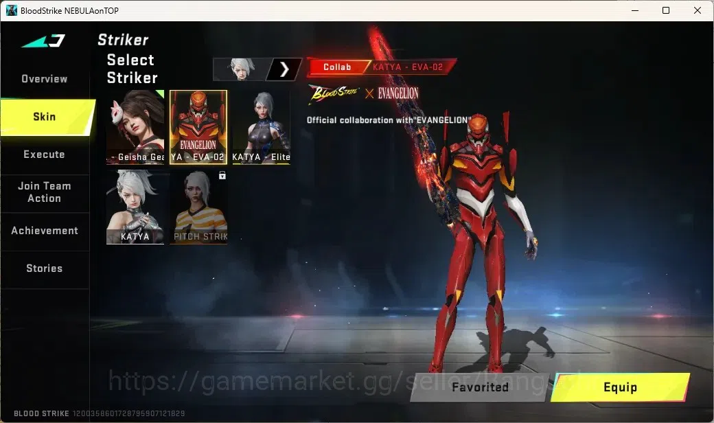 Blood Strike Accounts Collab Skin ASIA | 1 EVO: M1887-Destroyer | 2 Eva Guns | 8 Ultra Guns | 3 Collab Striker |Striker: 1 19