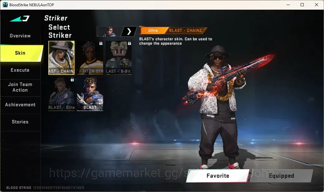 Blood Strike Accounts Collab Skin ASIA | 1 EVO: M1887-Destroyer | 2 Eva Guns | 8 Ultra Guns | 3 Collab Striker |Striker: 1 20
