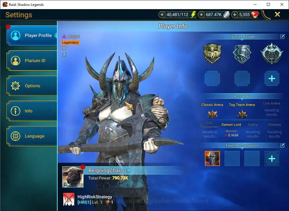 Raid: Shadow Legends Accounts Lv42 790K Power|1 Mythic(Galathir)|23 Legend(Ninja image 2