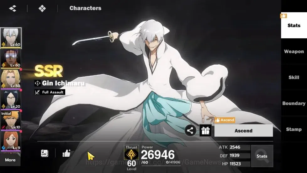 BLEACH: Soul Resonance Accounts NuverseSEA|LV 53|6 SSR [(Gin B2,Tosen B2,Aizen,Ikk image 4