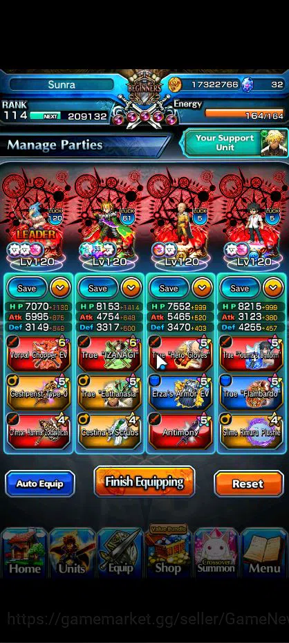 Grand Summoners Accounts Global|Rank 114 |34 Ascend|SaitamaTW,ToumaTW,MomoT image 3