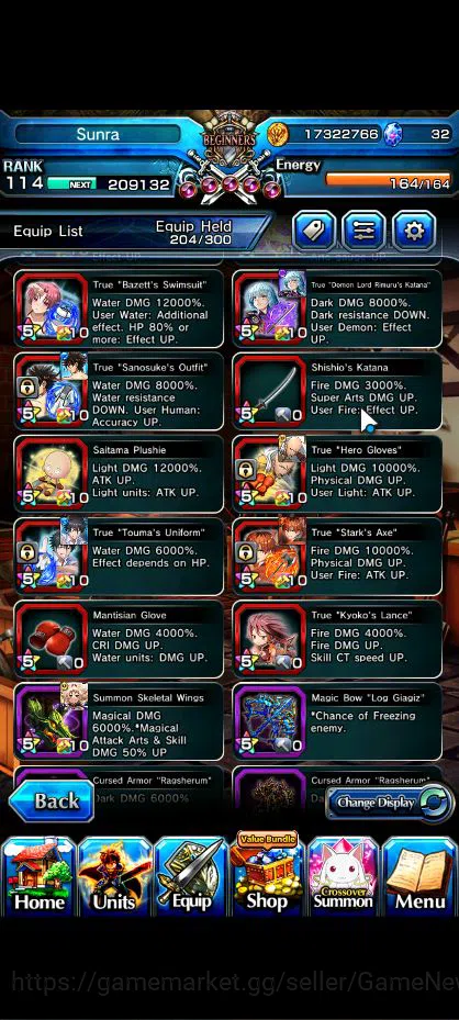 Grand Summoners Accounts Global|Rank 114 |34 Ascend|SaitamaTW,ToumaTW,MomoT image 9