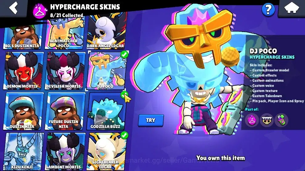 Brawl Stars Accounts 40K Trophy|98 Brawlers 29 Max Lvl|UL Kaze|395 Skin image 15