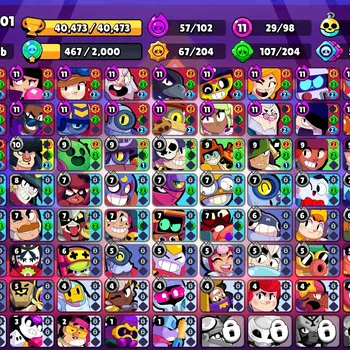 Brawl Stars Accounts 40K Trophy|98 Brawlers 29 Max Lvl|UL Kaze|395 Skin image 1